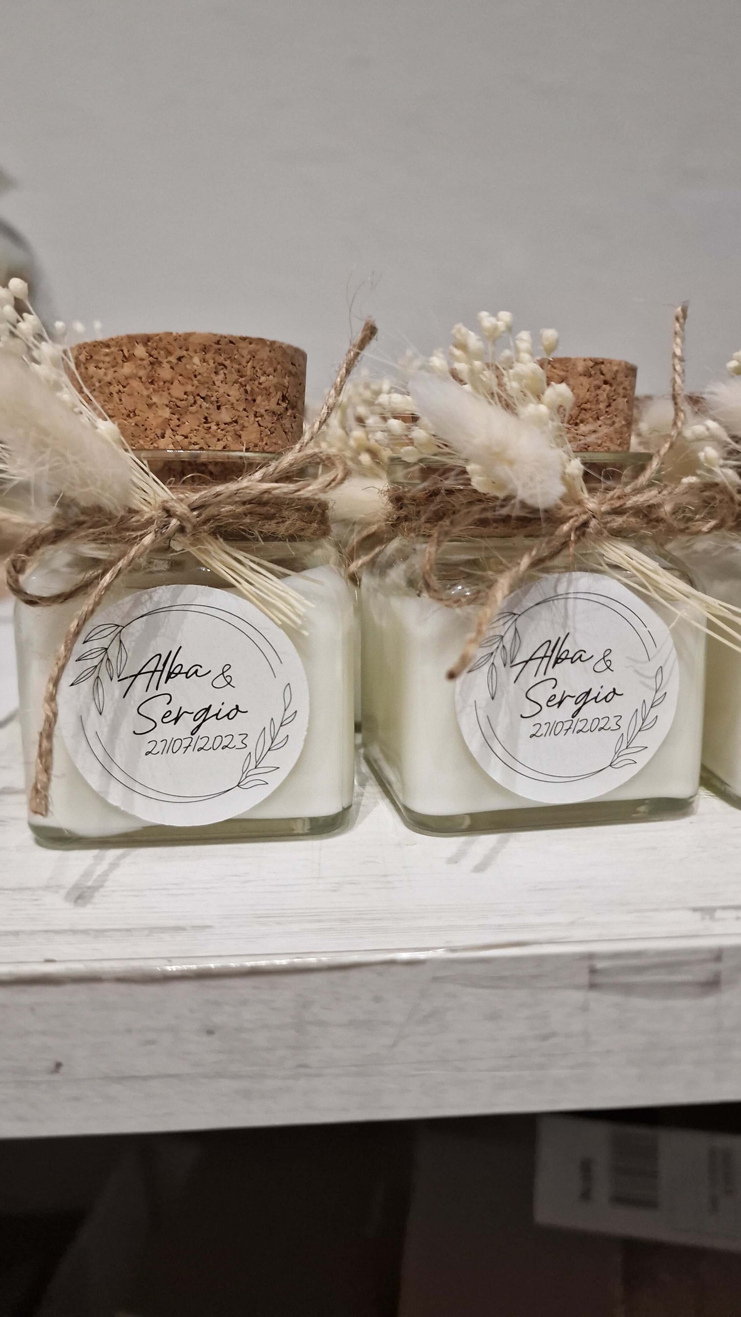 Velas aromáticas en tarro vintage personalizadas