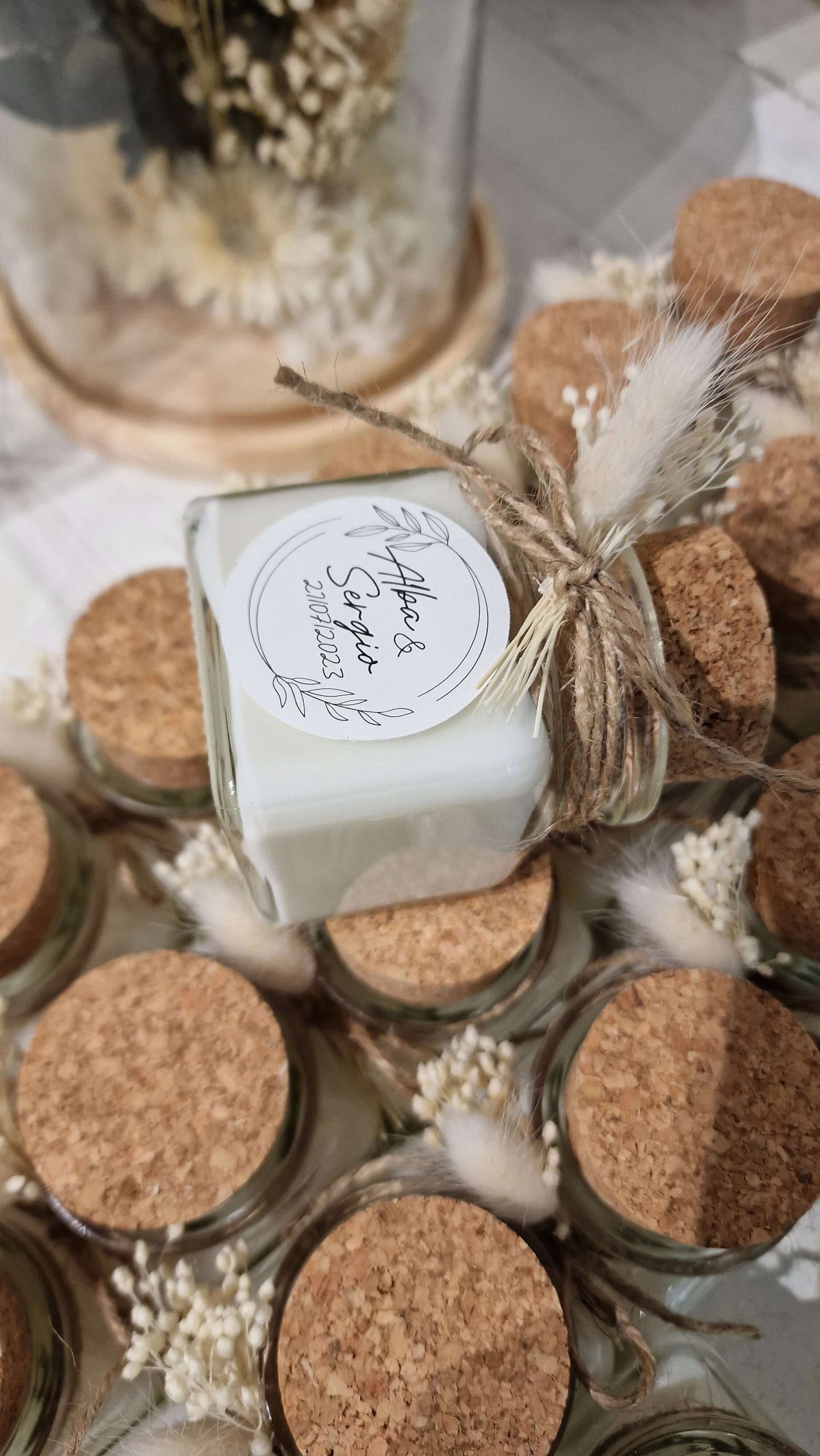 Velas aromáticas en tarro vintage personalizadas