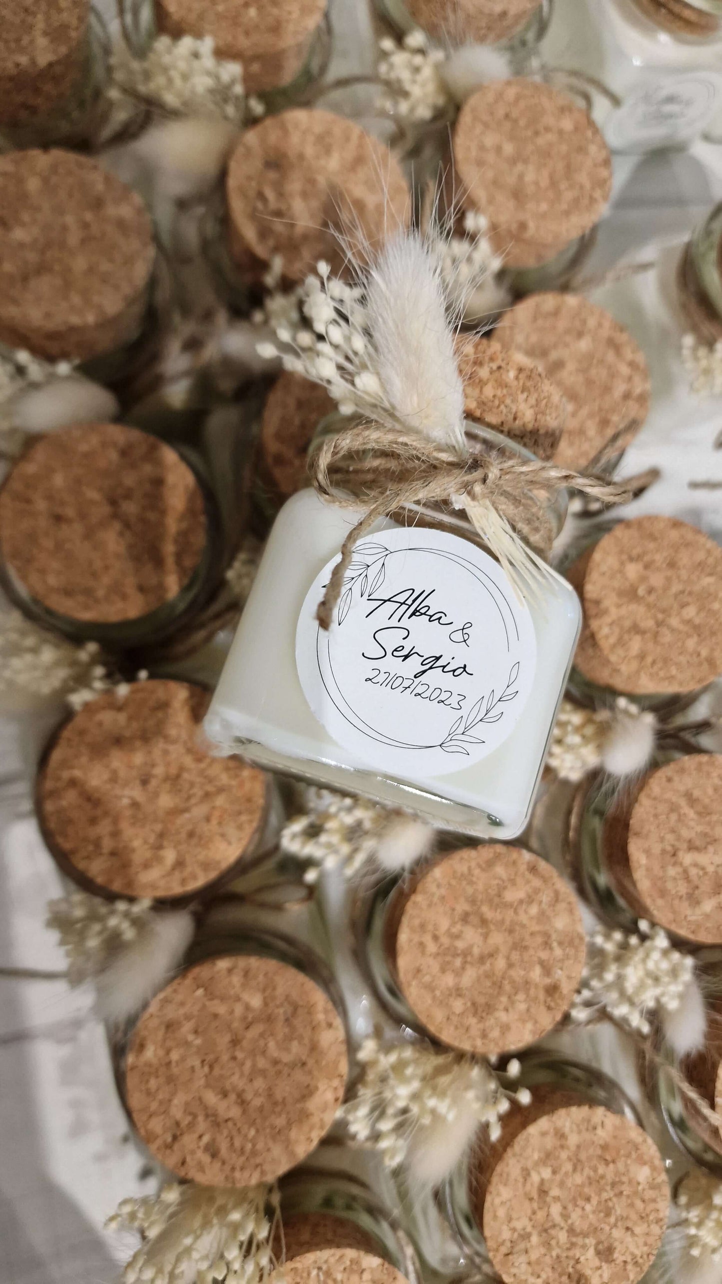 Velas aromáticas en tarro vintage personalizadas