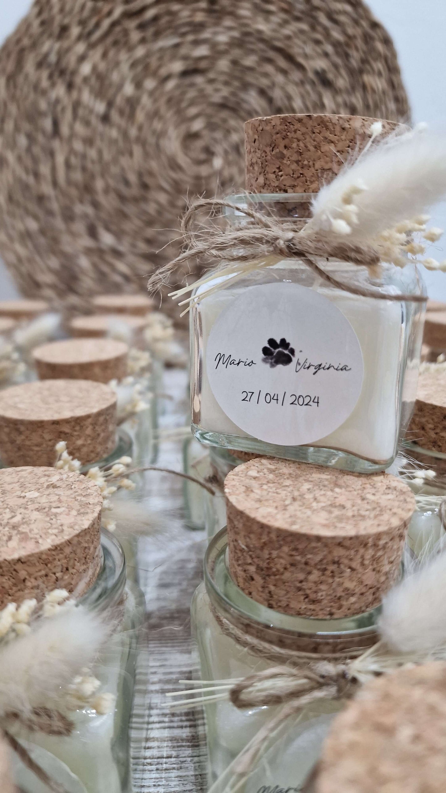 Velas aromáticas en tarro vintage personalizadas